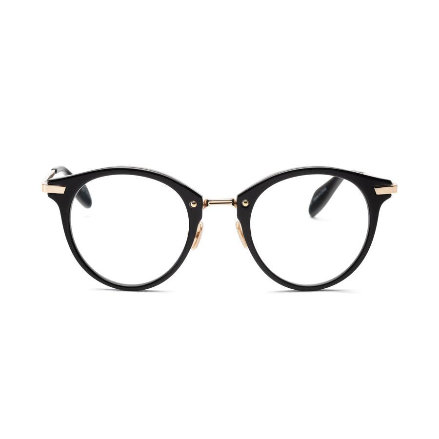 Hyde Blue Light Protective Oversized Round Glasses in Black Gold